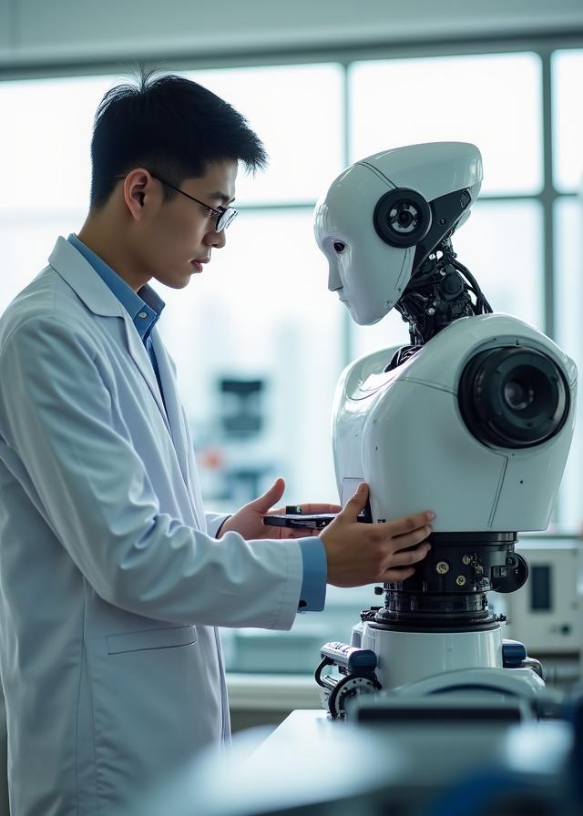 エンジニアによる精密なロボット調整